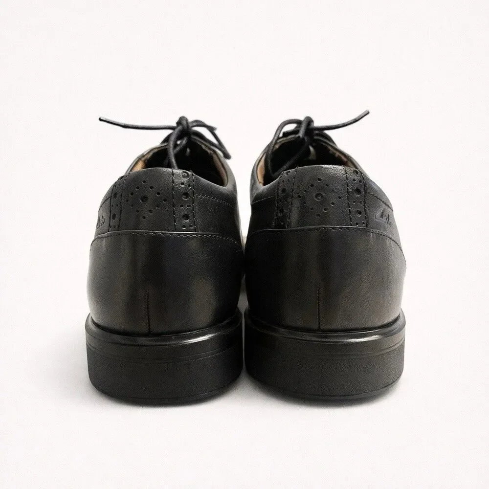Clarks 1825 Mens Black Leather Cap Toe Oxford Dress Shoes Size 10M Business